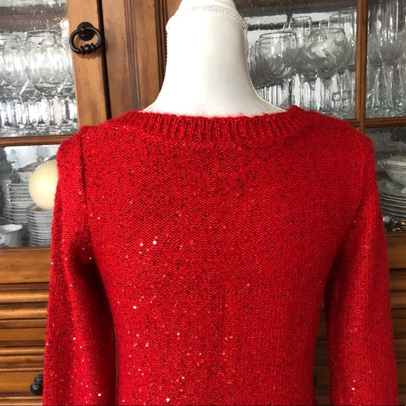 EUC Anne Klein sequin red sweater - Picture 3 of 6